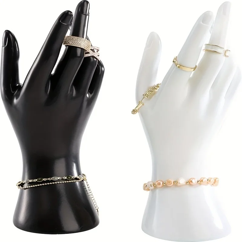 3pcs Realistic Hand Model Prop Display Stand with Ring & Bracelet Slots for Jewelry Storage & Retail Photography Costume Parties
