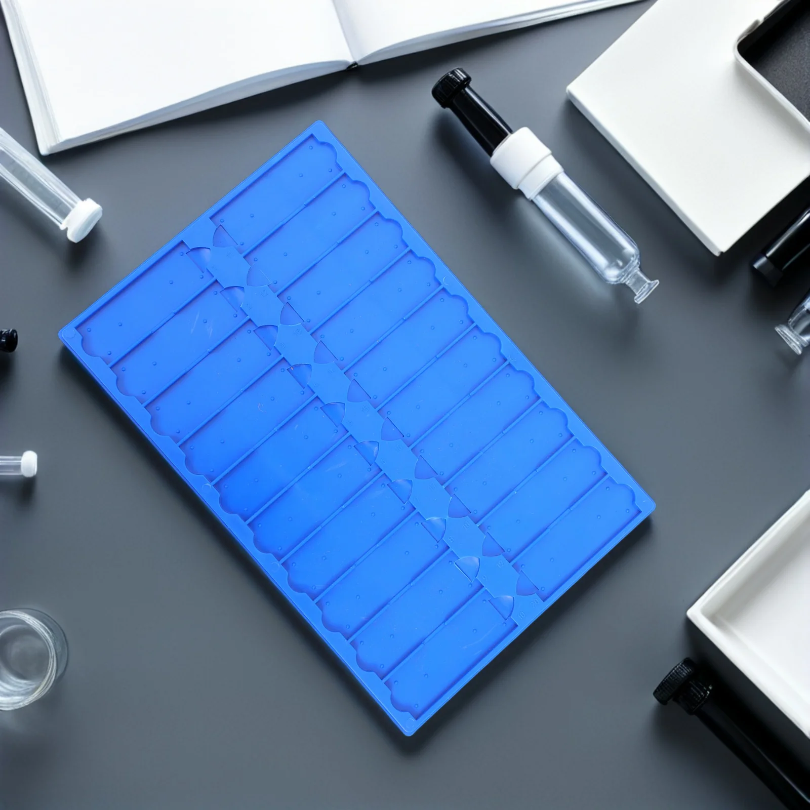 

2pcs Microscope Slide Drying Board 20 Slots Lab Drying Rack For Microscope Slides Reusable Plastic Storage Holder High Capacity