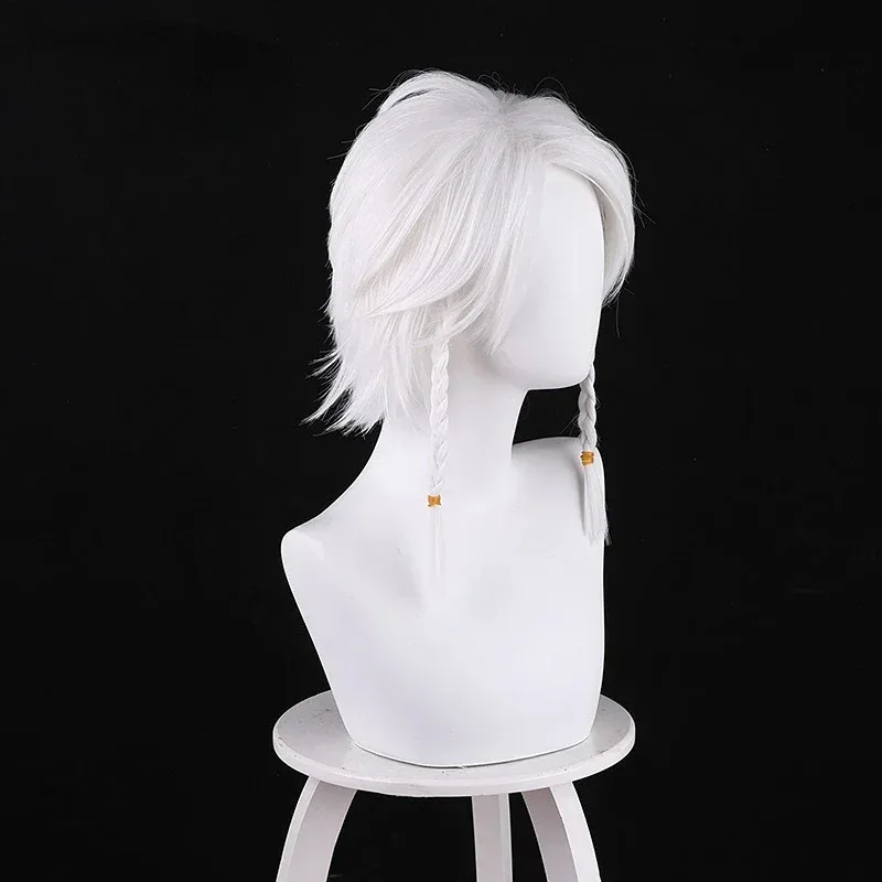 Eli Clark-Peluca de Cosplay Identity V, pelo sintético trenzado blanco resistente al calor, juego de rol, fiesta de Carnaval y Halloween