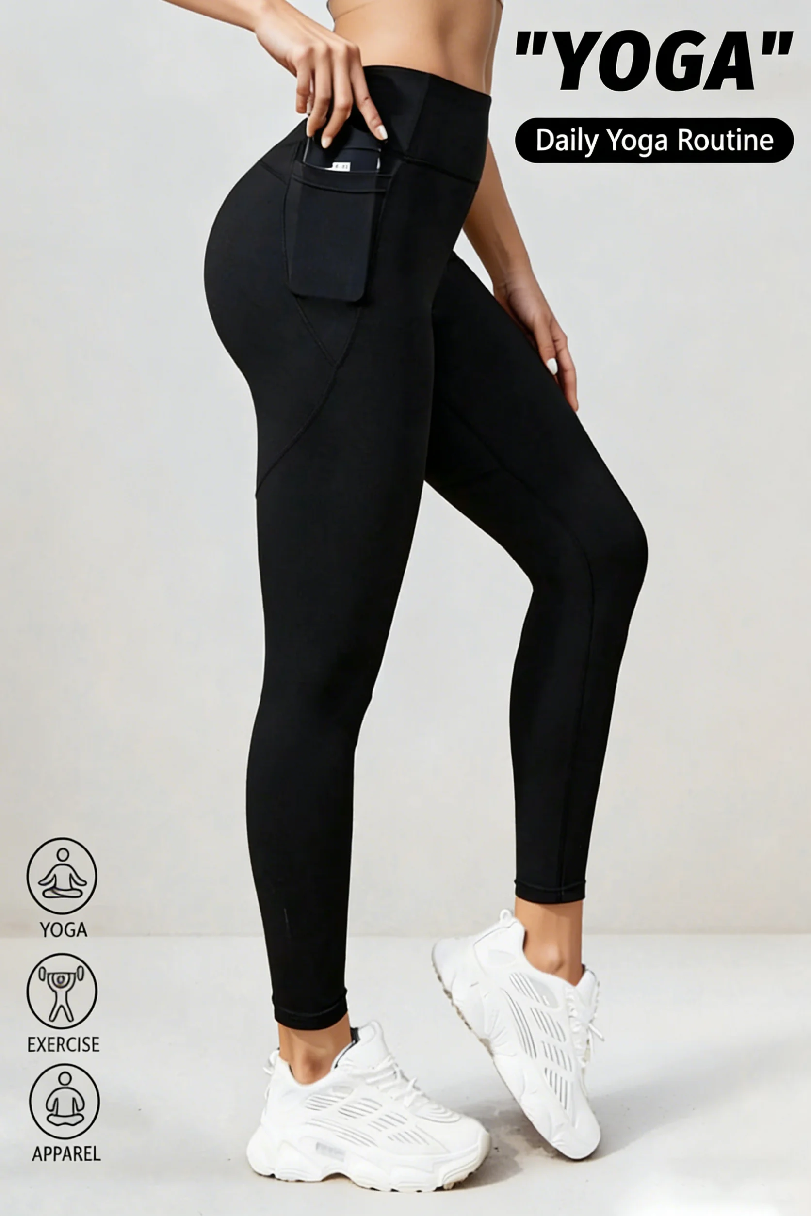 

Women's Butt Lift Yoga Leggings High Waist High elastic Tummy Control Compression Pants with Pockets for Gym Fitness Running