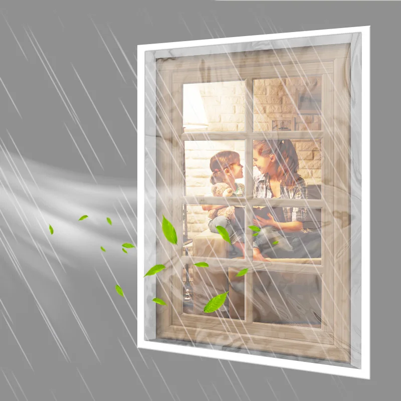 TYMF Winter Window film,Windproof Heat-insulating film,Transparent Plastic film White edge,Easy To Install and Disassemble type