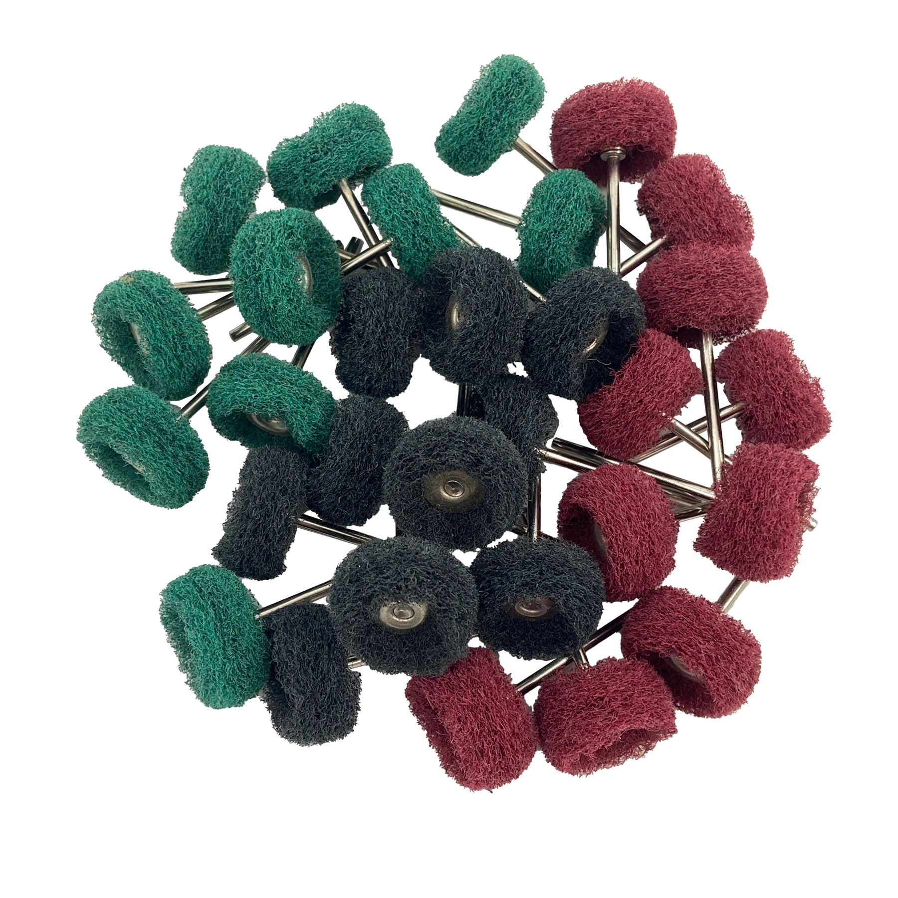 50Pcs/bag Dental Polishing Brush Wheel Wool Goat Cotton Prophy Brushes 2.35mm HP Shank Polisher Porcelain Grinding Buffing Tools