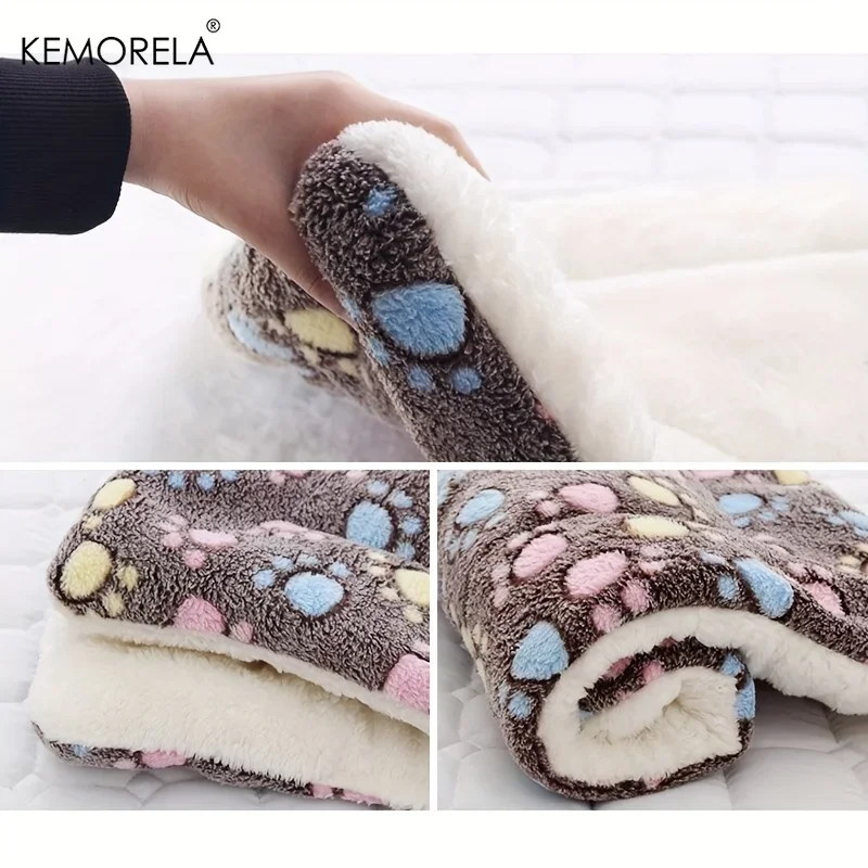 Dicke, weiche Flanell-Haustierdecke, warme Fleece-Schlafunterlage, Komfort-Sofamatratze, Teppich für Welpen und Kätzchen, Innenraum-Ruhebedarf – Detail 2