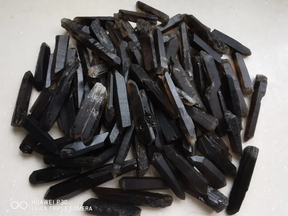 100g(3-6P) Rare Himalayan Black SMOKY QUARTZ Crystal Point Lemurian Specimen