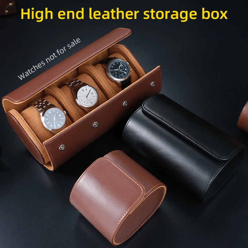 

1/2/3-Slot Watch Roll Travel Case Personalized Watch Case Custom Leather Watch Box Travel Watch Box Men women Gfits Black Brown