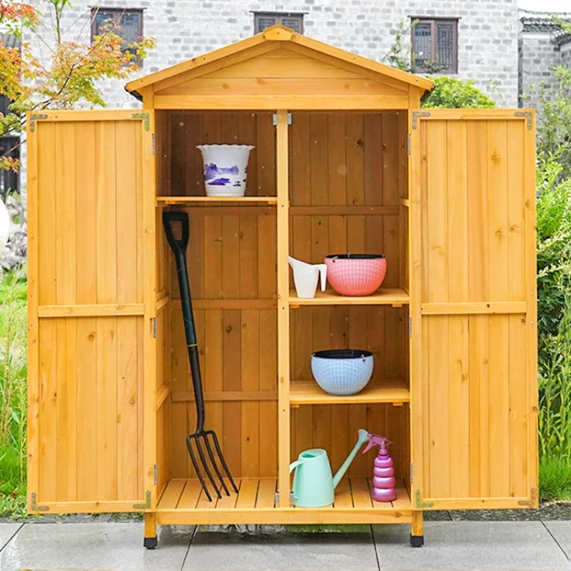 Locker Solid wood anti-corrosion, sun protection, waterproof storage cabinet, garden courtyard tool room