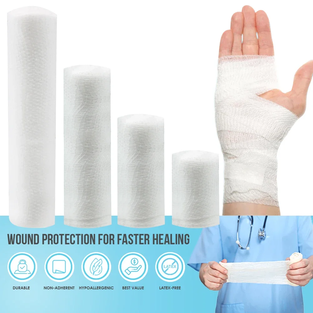 10/15 Rolls Gauze Rolls Tape Included-Gauze Wrap-Flexible,Breathable Gauze Bandage Rolls-Bandage Wrap forWound Dressing