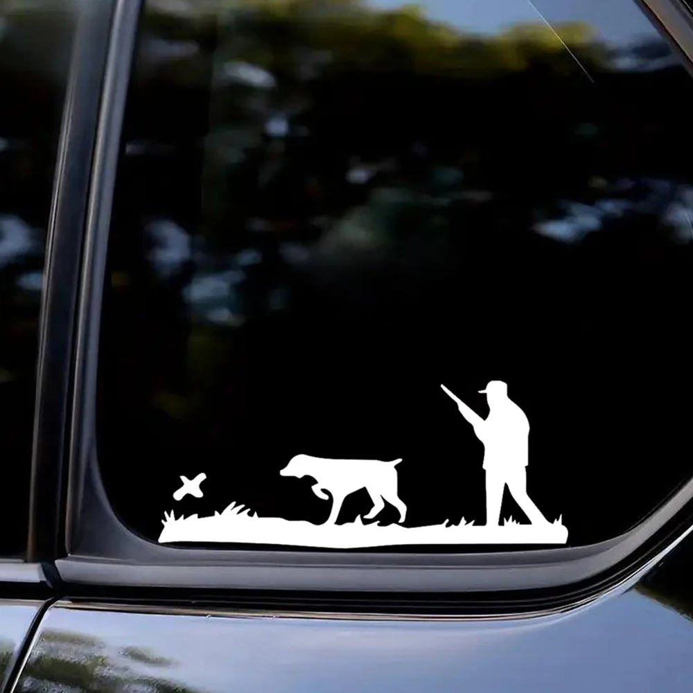 20 × 8 سم، ملصقات سيارات مزخرفة للصيادين والكلاب، ملصق لاصق للشاحنات والدراجات النارية، - للاستخدام الداخلي والخارجي