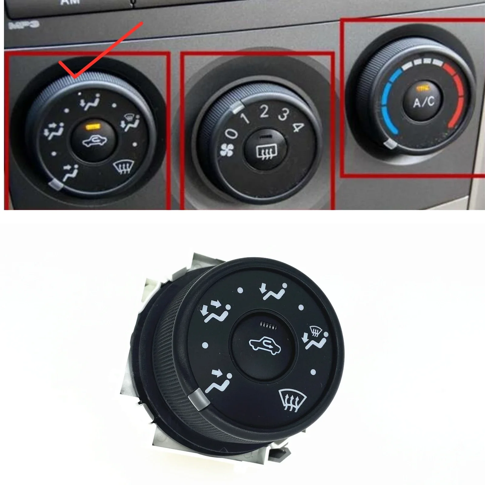 

For Toyota Corolla Verso 2007-2013 Car Air Panel A/C Climate Fan Wind Speed Direction Knob Key Control Mode Switch Assy Asse