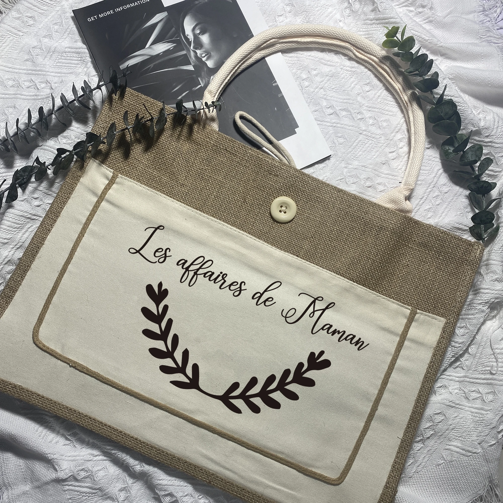 Custom Personalized Bridesmaid Beach Ladies Casual Bag Large Shopping Tote Wedding Bachelorette Party Burlap Bag GiftsFor Guests