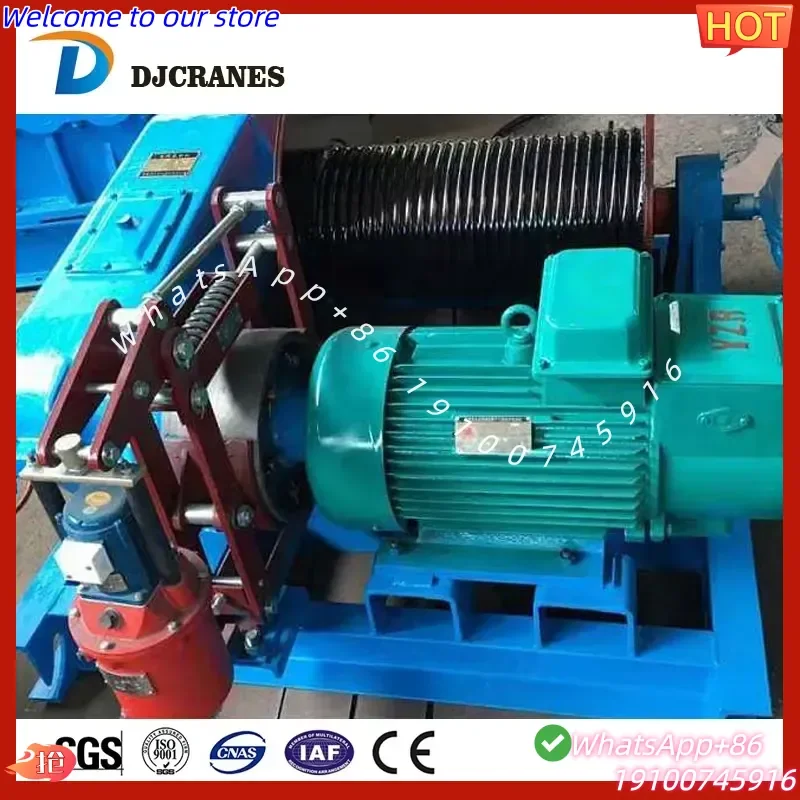 2026Hot Dejun Electric Windlass Winch 10 Ton 20 Ton 30 Ton Single Drum Double Drum Steel Material Steel Wire Rope for Auto