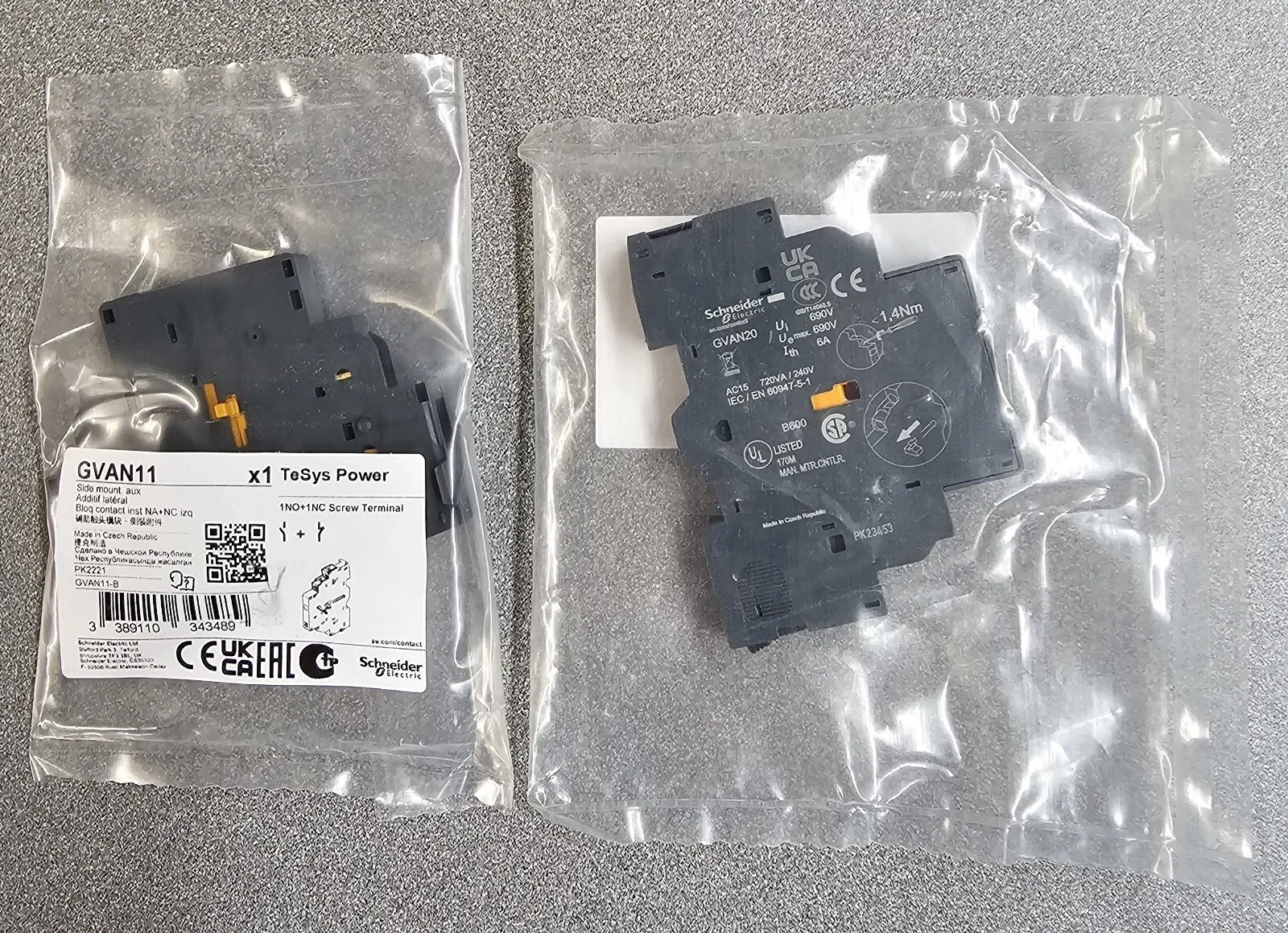 GVAN11 GV-AN11 TeSys GV2 & GV3 - auxiliary contact block - 1 NO + 1 NC