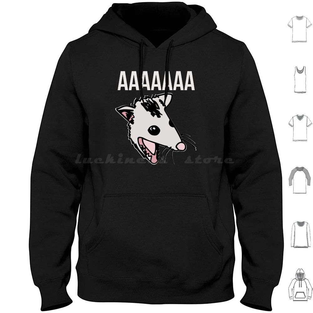 Funny Screaming Opossum From The Trash Gang Hoodies Long Sleeve Screaming Opossum Screaming Possum Opossum Scream