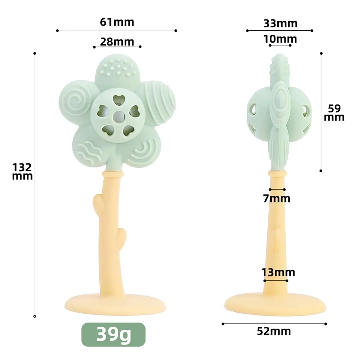 1 sonajero y mordedor de silicona. |   Juguete sensorial infantil para 0-6 meses |   Sin BPA y seguro
