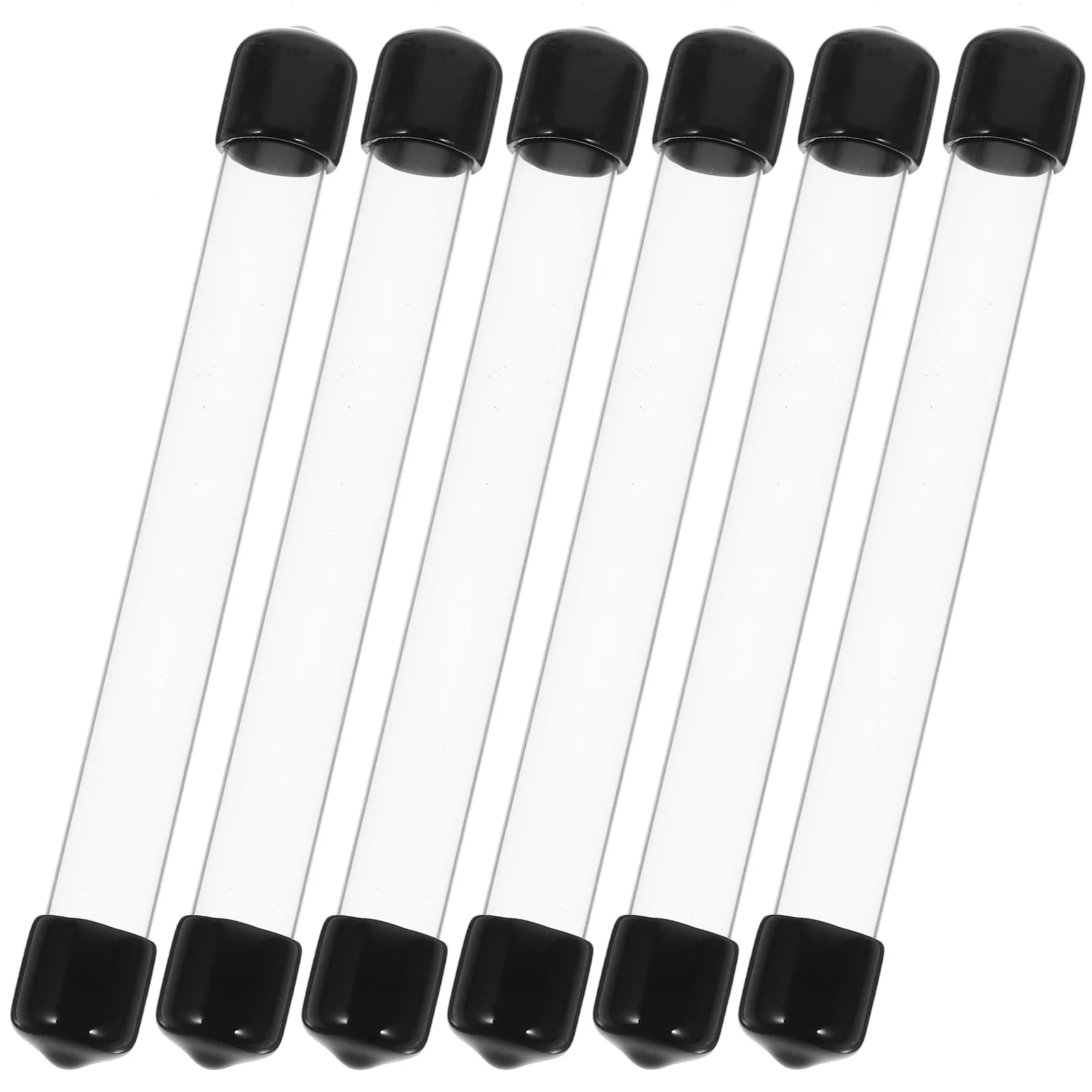 6 Pcs Agarwood Tube Plastic Storage Incense Stick Portable Transparent Clear Round