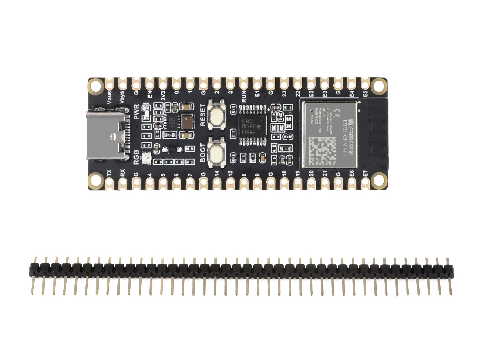 Microcontrollore Waveshare ESP32-C6, scheda di sviluppo WiFi 6, processore single-core da 160 MHz, modulo ESP32-C6-MINI-1