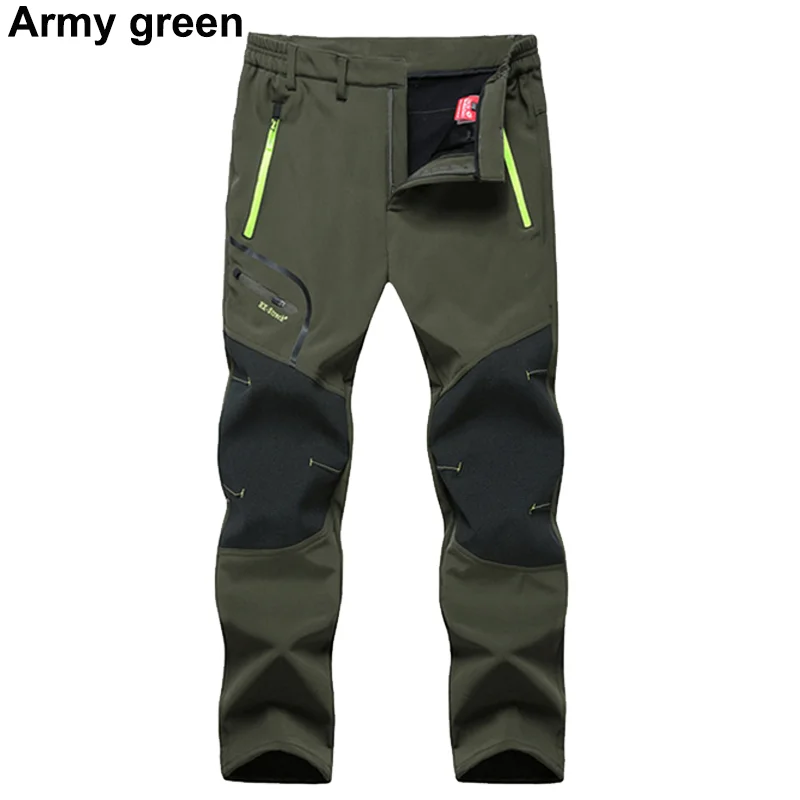 Pantalones gruesos impermeables para senderismo al aire libre para hombre, pantalones de escalada para acampar, transpirables, de secado rápido, para pesca, esquí y senderismo, invierno y otoño