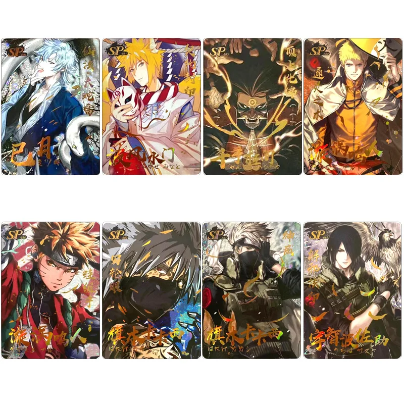 Naruto Sp Series Sasuke Senju Hashirama Kakashi Anime Characters Bronzing Game Collection Flash Card Cartoon Toys Christmas Gift