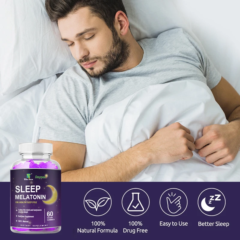 Improve Memory And Sleep deep Vitamin Gummies Melatonine Theanine Chamomile Natural Sleep Aid Gummies