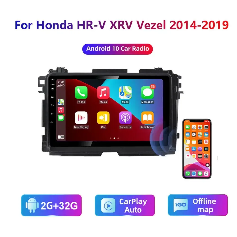 

9" Car GPS Navigation Radio Carplay Stereo Wifi forHonda Vezel XRV/HRV 2014-2019 9in Android 13