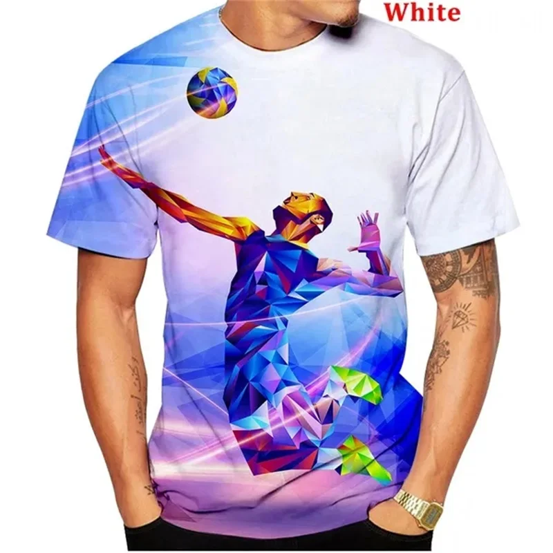 Volleyball Sport Pattern Tshirt For Adult Kids Summer Casual Short Sleeve Cool 3D Print Tee Top Oversized Mens Tshirt Streetwear