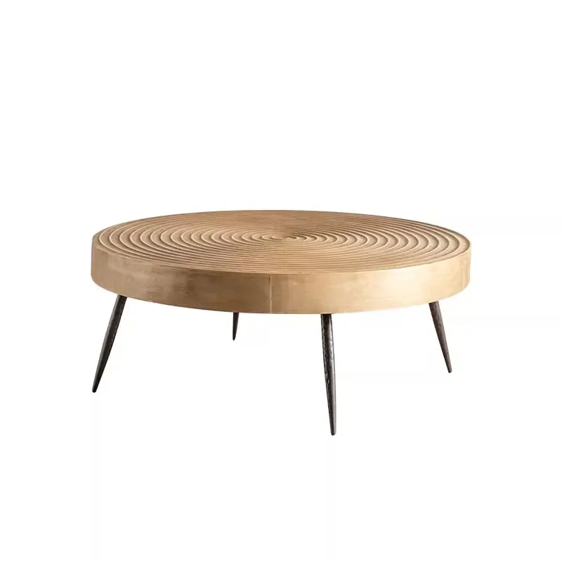 Ji Ji Feng retro Japanese-style round coffee table small-sized home B&B creative annual rings high artistic sense low table