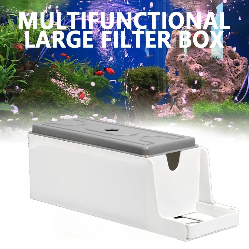 

Wall Mounted Multi-Functional Fish Tank Filter 3in1 Water Pump with Oxygenation Circulation External Upper Drip Box Skimmer