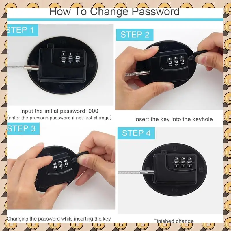 

Refrigerator Lock Child Safety Combination Lock Child Proof Cabinet Locks With Adhesive For Kids, For Fridge, 4 Pack