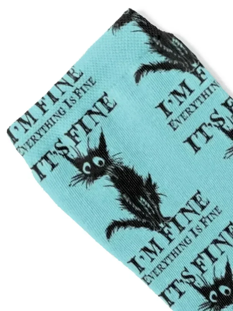 Womens It's Fine I'm Fine Everything Is Fine Funny Socks football Toe sports funny gift set Socks Girl Men's