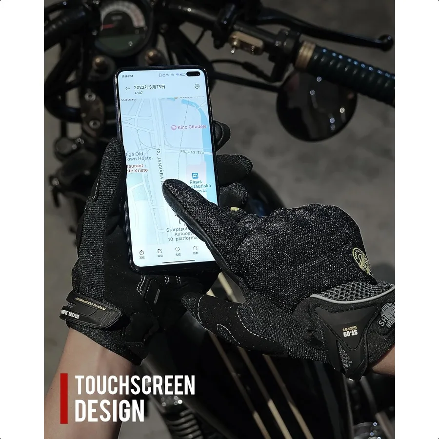 ถุงมือขี่รถจักรยานยนต์หน้าจอสัมผัสถุงมือเต็มนิ้วมอเตอร์ครอสโรดเรซซิ่งไบค์กีฬากลางแจ้งสำหรับผู้หญิงผู้ชาย