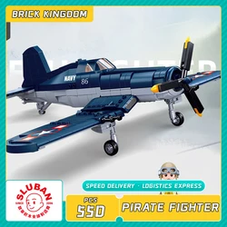 Military Weapons WW2 US Vought Corsair F4U Fighter Propeller Airplane Building Blocks Sets Model Toys Gift Military Brick Toy