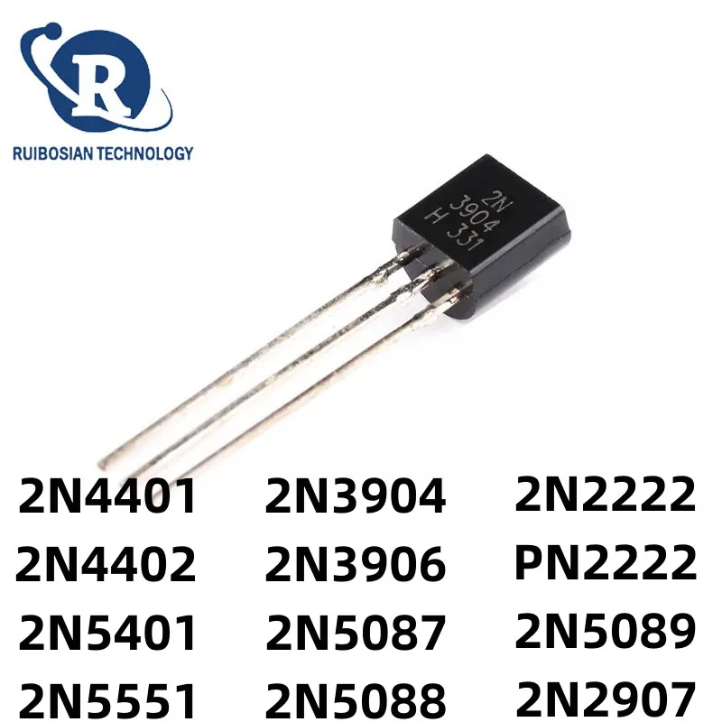 50 buah 2N3904 2N3906 2N2907 2N4401 2N2222 PN2222 2N5401 2N5551 2N TO-92 TO92 transistor 100% baru tersedia