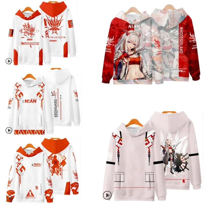 

Game Arknights Cosplay Costume Rhodes Island Texas Amiya Nian Chen Lappland Men/women Hoodies Pullover Anime Sweatshirts