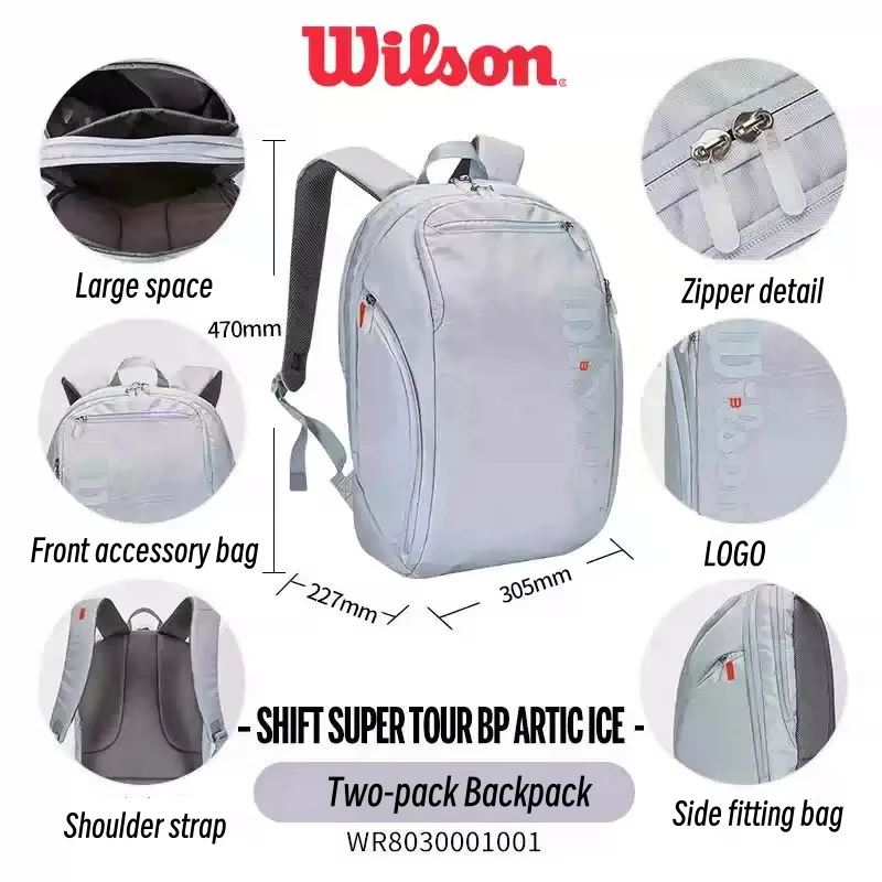 Сумка для теннисных ракеток Wilson 2024, профессиональный теннисный рюкзак Team Court, ракетки, спортивный рюкзак большой вместимости