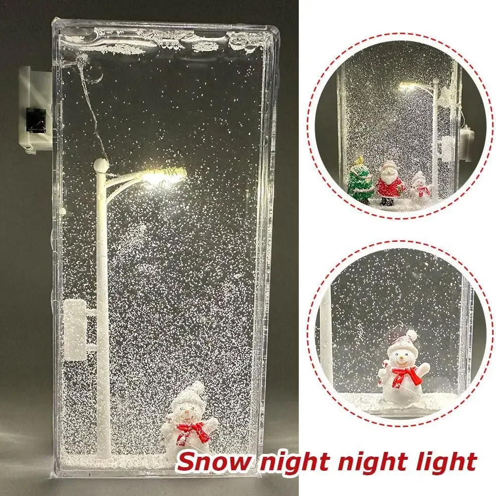 Snow Lamp Handmade DIY Snowy Streetlight Lamp Material Snowy Night Flowing Hemp Creative Snow Scene Night Light Christmas Gift