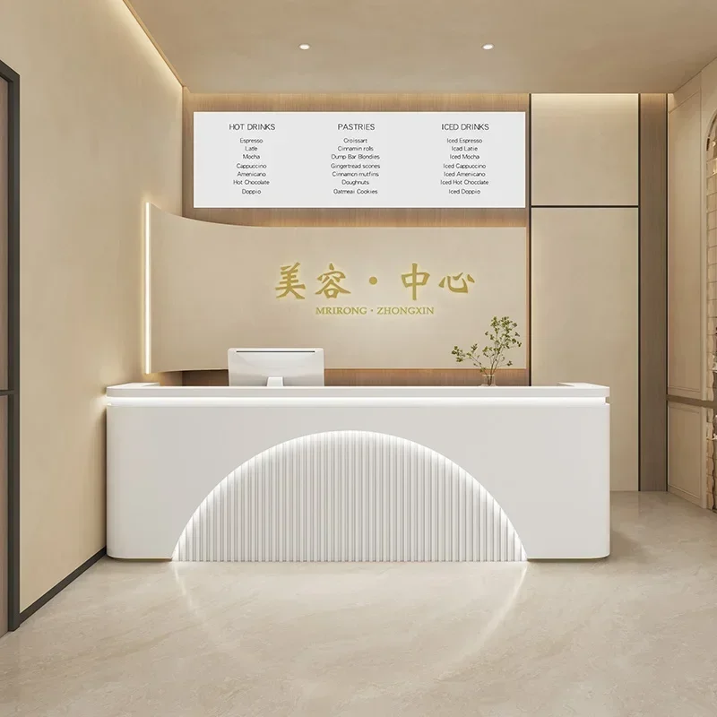 QQBeauty Salon Checkout Page Clothing Women's Clothing Store Cream Wind Medical Beauty Front Desk Simple Company Reception Desk