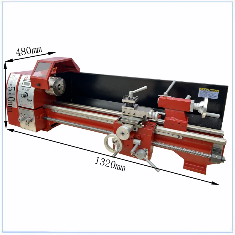 Fusikaya 1250W Metal Lathe Mini Lathe Longitudinal and Cross Turninng with Auto Feed 750mm FL2575V