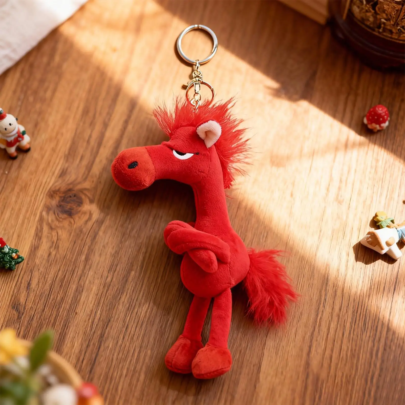 Pferdetaschen-Charm, weicher Plüsch, leichtes Zubehör, 2026 Jahre des Pferdes, Schlüsselanhänger für Familie, Freunde, Kollegen, Fans, Geburtstag