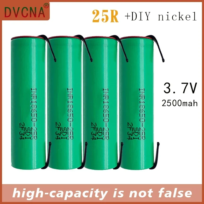 

Free shipping Battery 3.7V 18650 2500mah INR18650 25R 20A Battery Scrap Lithium Battery Screwdriver Flashlight+nickel DIY