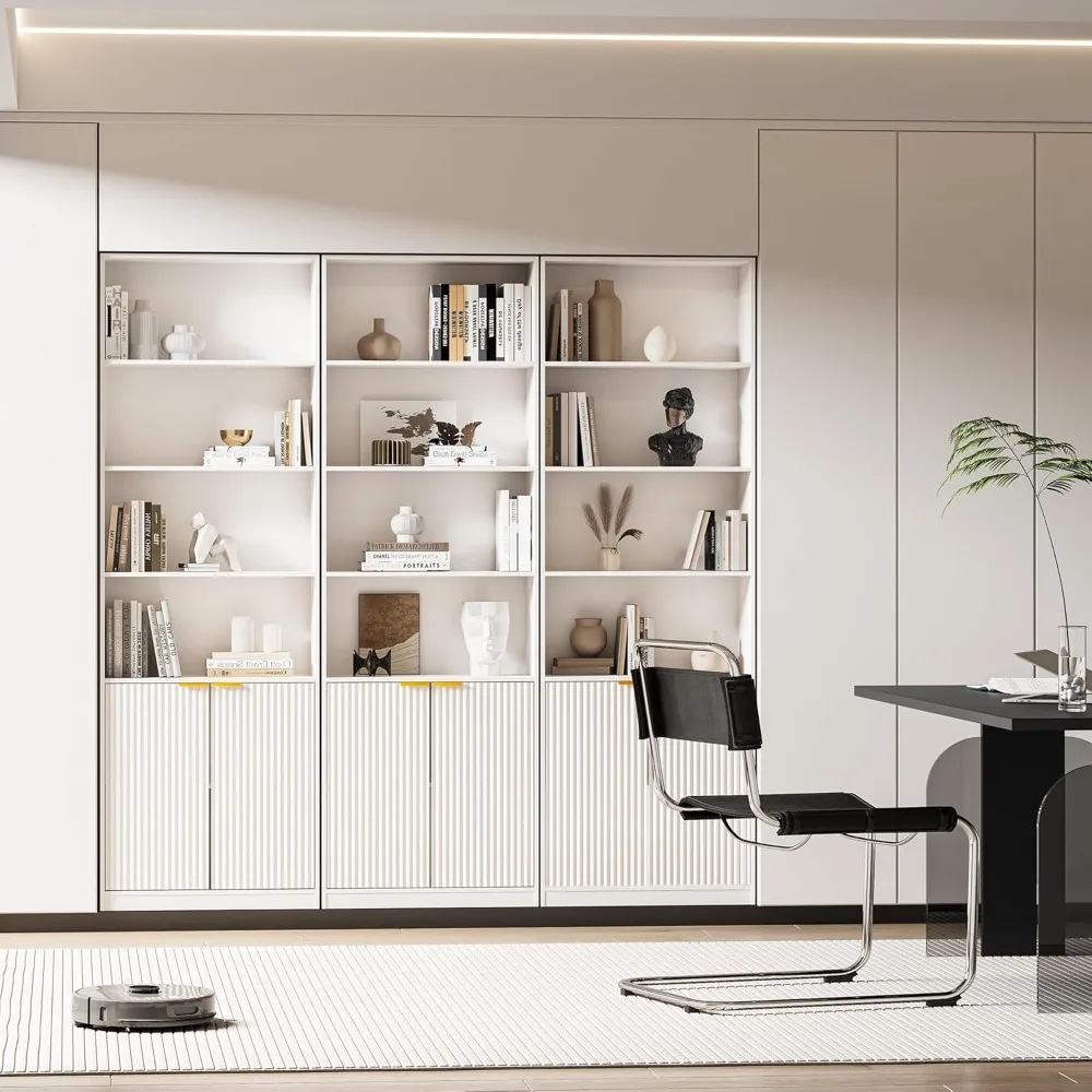 ตู้หนังสือ 7 ชั้น สูง 72 นิ้ว พร้อมบานประตู ชั้นวางของตั้งพื้น ชั้นวางของตกแต่งบ้าน