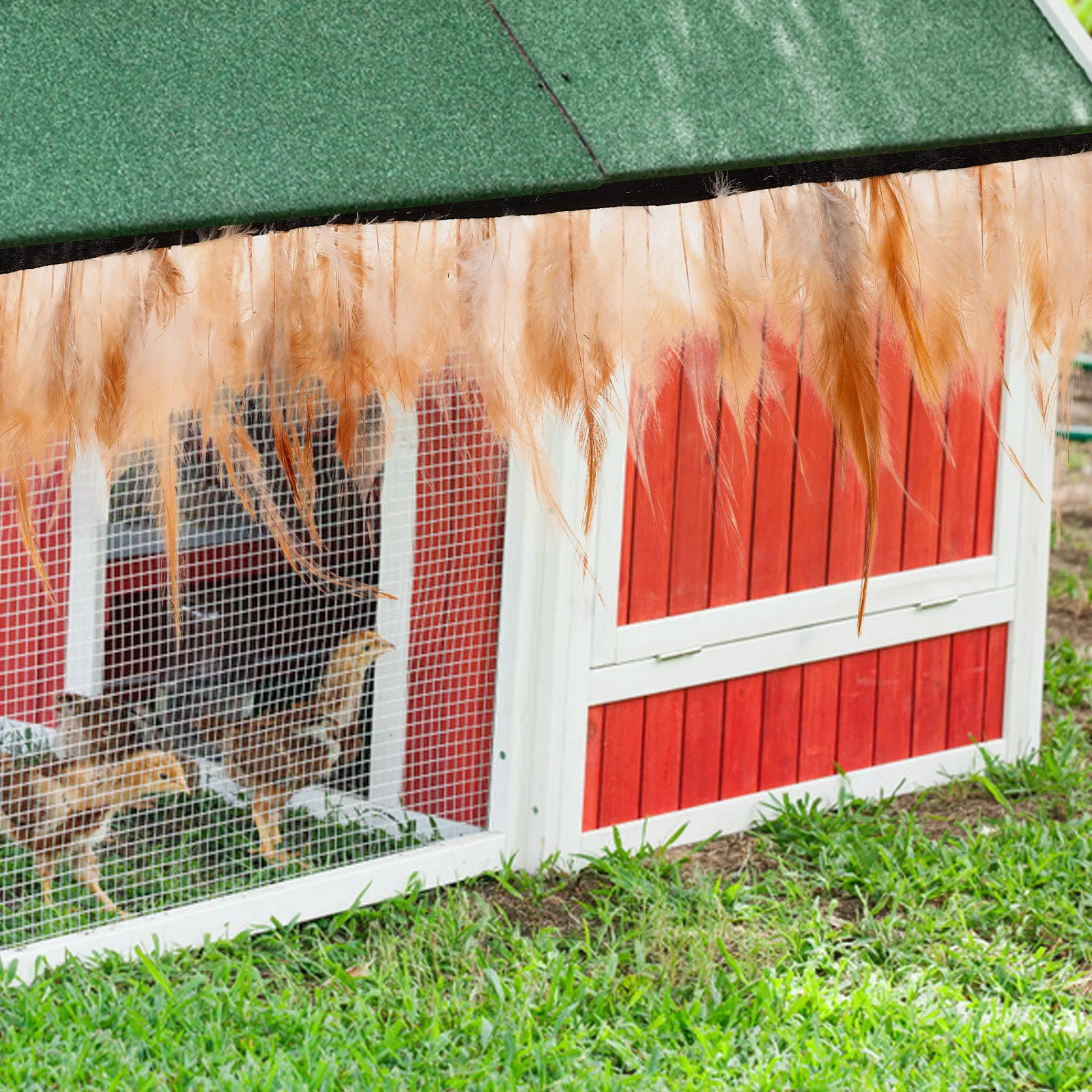 

4Pcs Plume Trim Decor Chicken Coop Heating Plate Elegant Soft Insulation Multiple Trims Chicken Coop Decoration