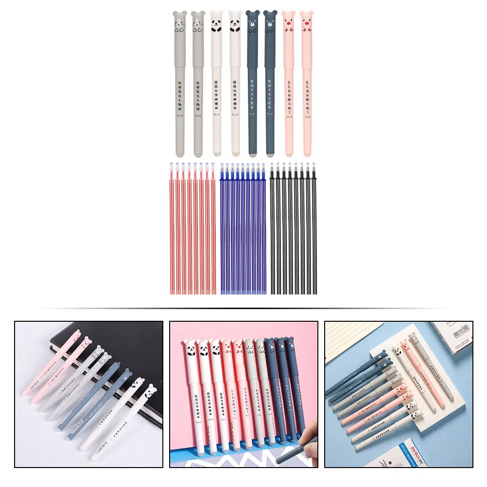 1 مجموعة قابل للمسح 0.35 مللي متر الكرتون جل أقلام للطلاب الكتابة السلس نظيفة محو مكتب اللوازم المدرسية ملاحظة أخذ الأقلام