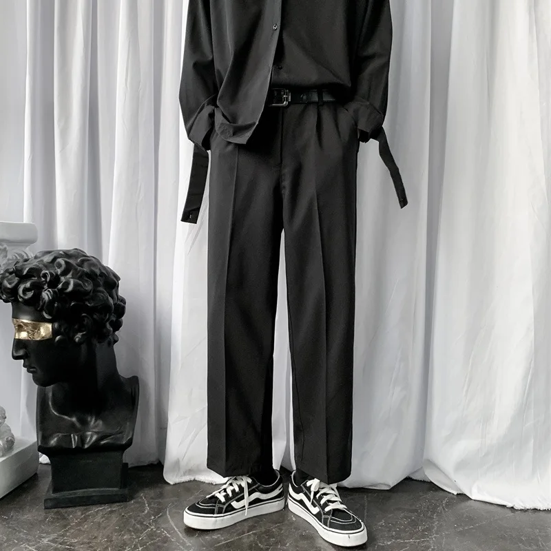 

Men's Straight Leg Pants Autumn Spring Korean Sle Casual Drapey Wide Leg Color High End Feelings ular Long Trousers