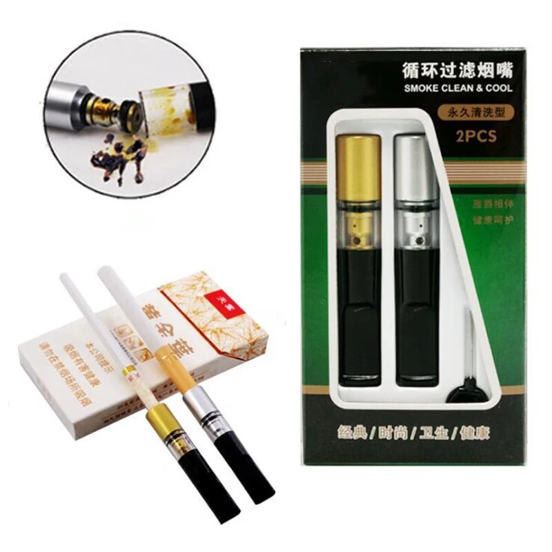 

2025 New 2Pcs Super Cleaning Reduce Tar Smoke Filter Cigarette Holder Reusable