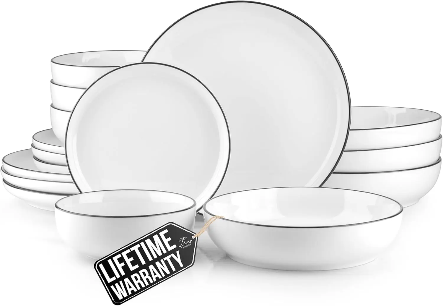 

Nova Porcelain Dinnerware Set, Service For 4 - Chip & Scratch Resistant White Plates And Bowls Sets - Microwave & Dishwasher Saf
