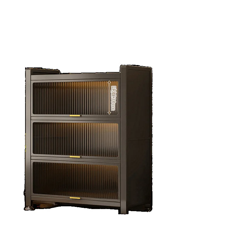 

Household carbon steel dustproof kitchen rack, living room dining side floor multi-layer locker, kitchen utensils