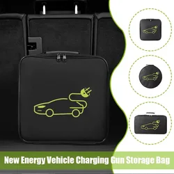 For Tesla Model 3 Highland 2024 Model 3 Y S X Electric Vehicle Charger Storage Bag Waterproof Fireproof Charging Cable Storage