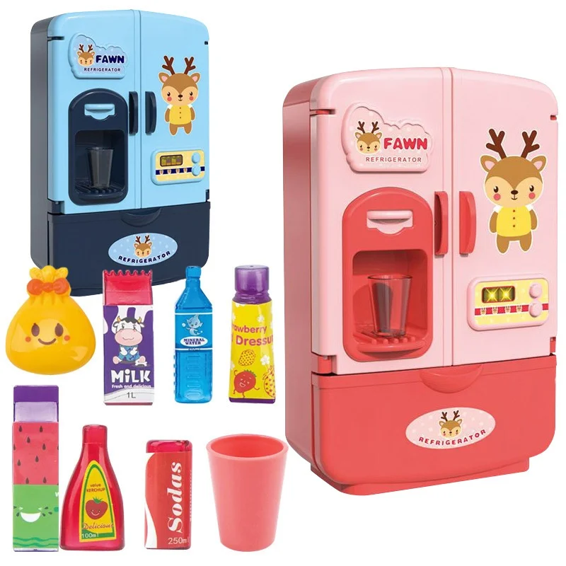 Simulation Refrigerator Kitchen Toy Double Door Mini Household Appliance Refrigerator Toy