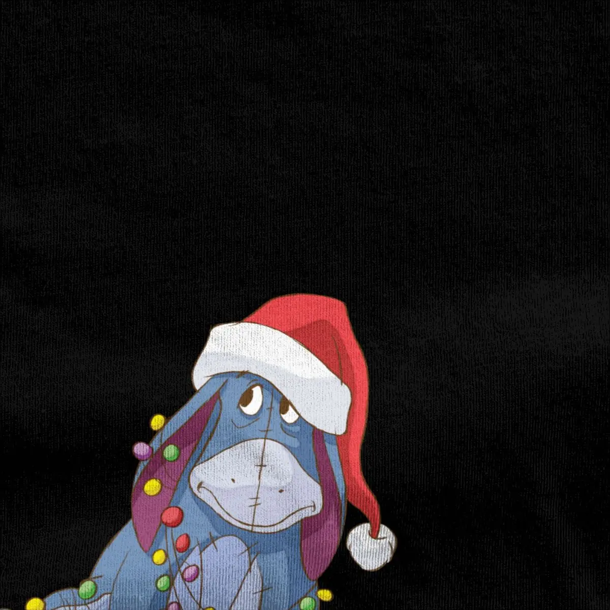 Winnie The Pooh Eeyore Santa ClauS Christmas T-Shirt Summer T Shirts Cotton Fashion Tee Shirt For Man Short Sleeve Custom Tops