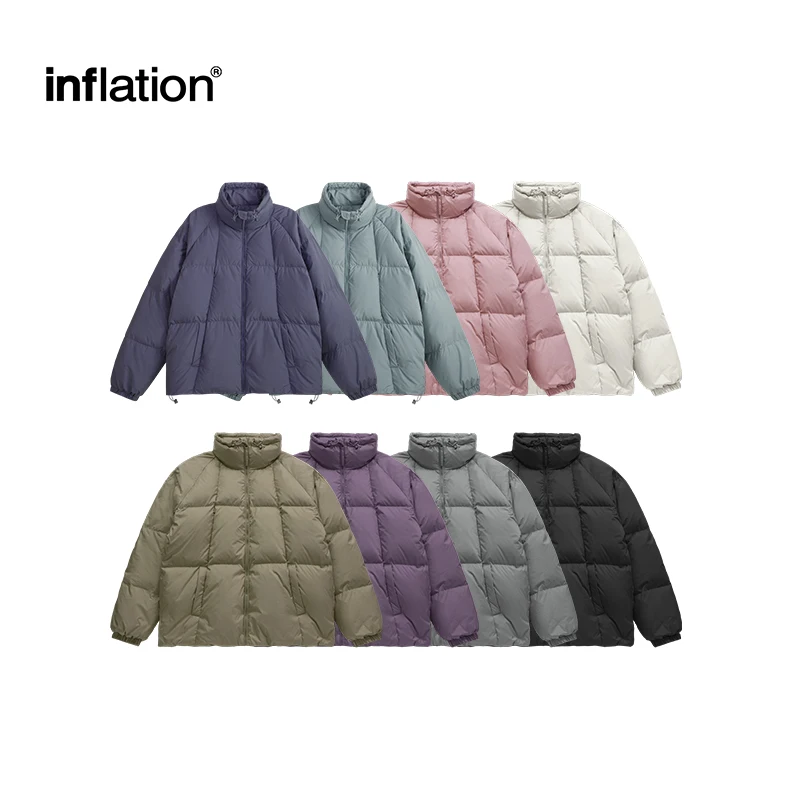 INFLATION Teflon Toast Down Jacket Unisex 90% Down Minimalist Solid Color High Collar Down Outerwear